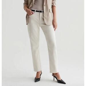 AG Jeans Ex-Boyfriend High Rise Straight Leg Slouchy Slim Denim Ecru NWT 32